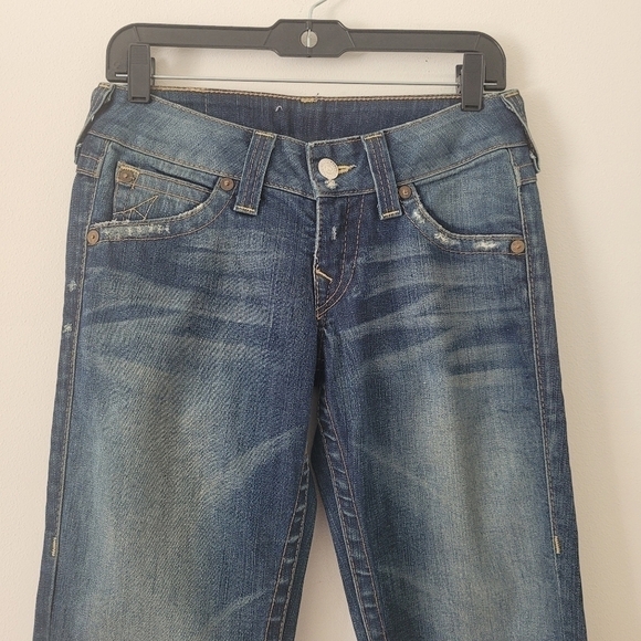 True Religion Low Rise Straight Leg Jeans Size 27 - Picture 2 of 14